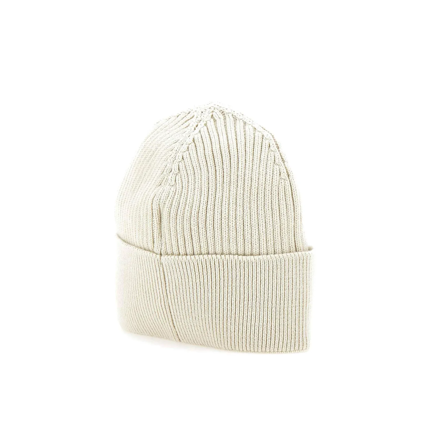 Cappello a coste logo ricamo panna