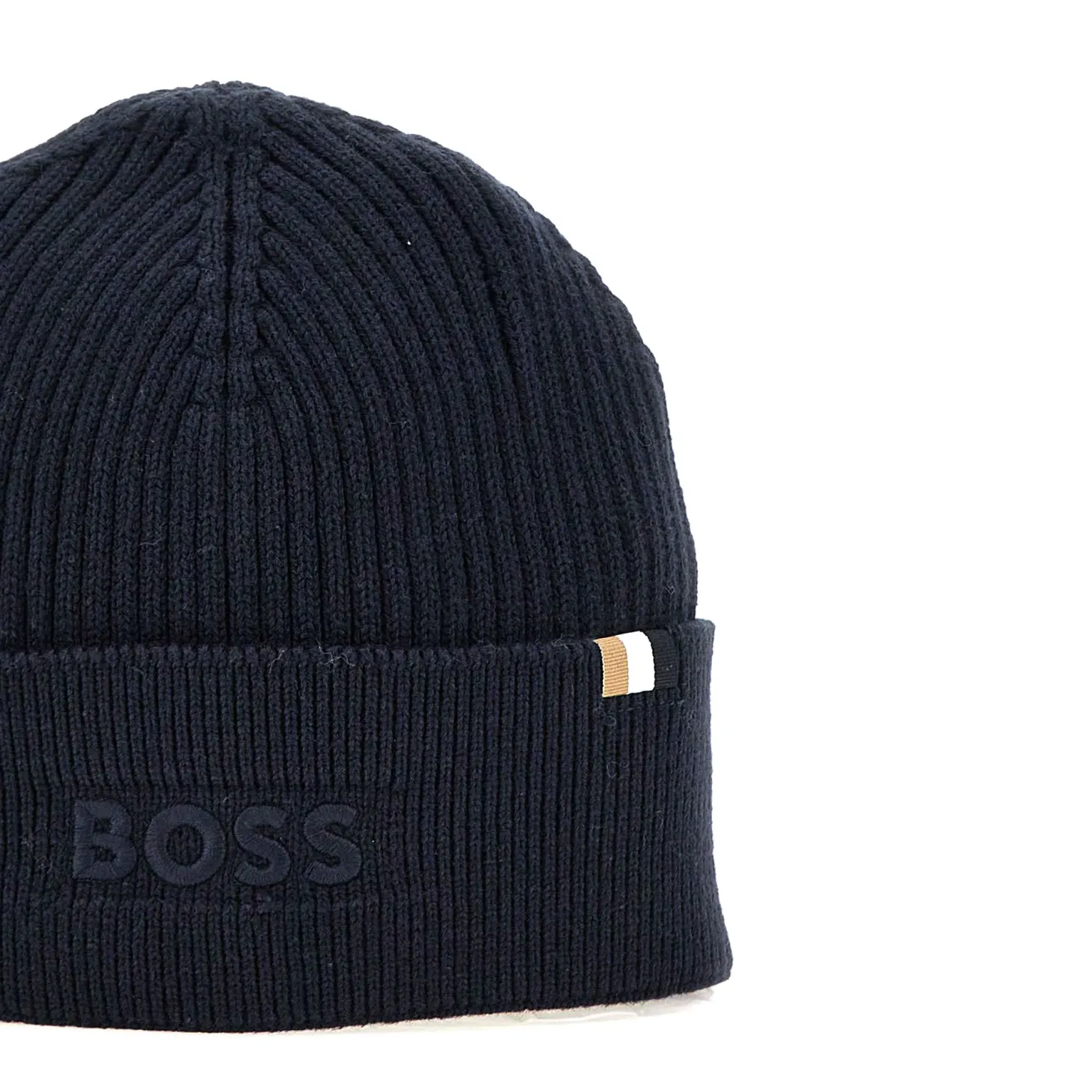 Cappello a coste logo ricamo blu