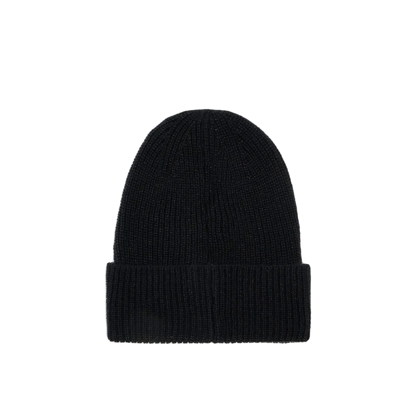 Cappello con etichetta logo lana nero