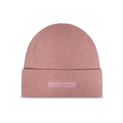 Cappello con logo centrale a contrasto cipria