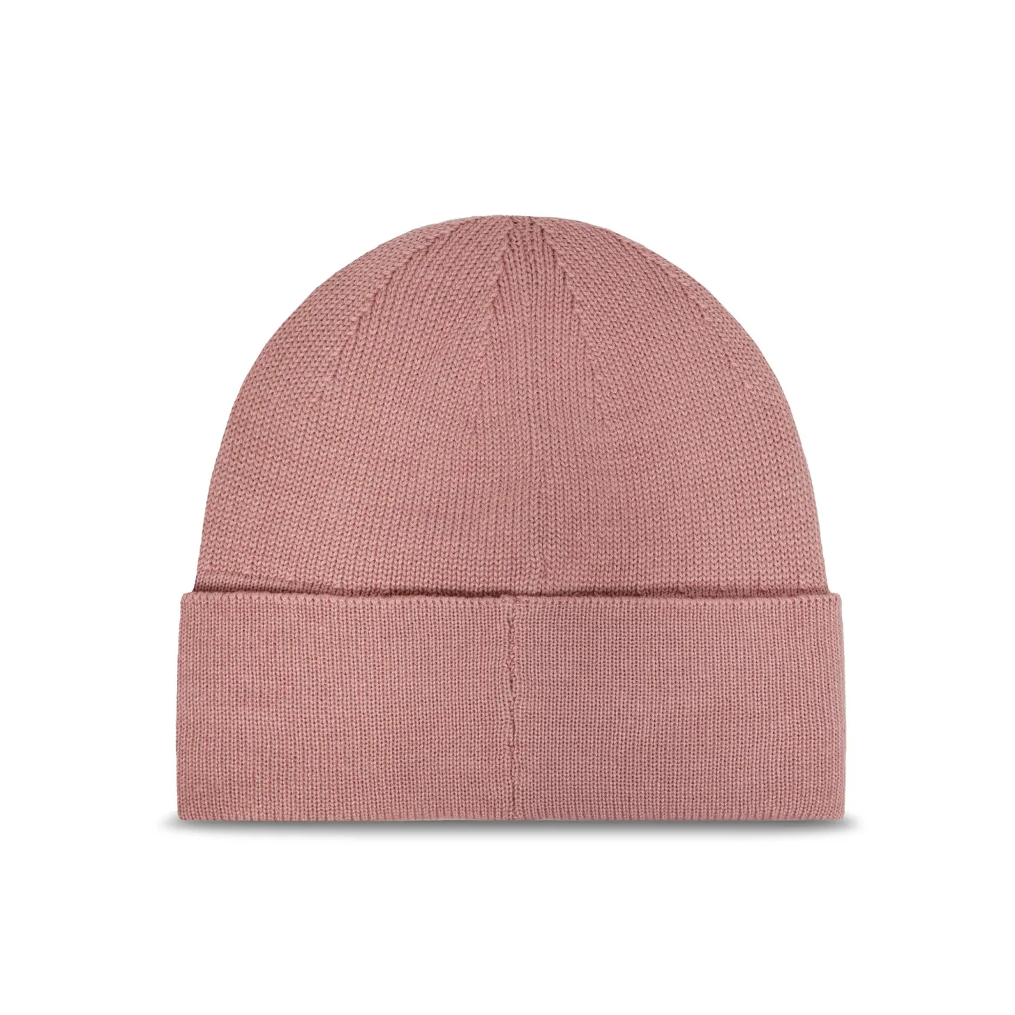 Cappello con logo centrale a contrasto cipria