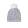 Cappello con logo strass grigio