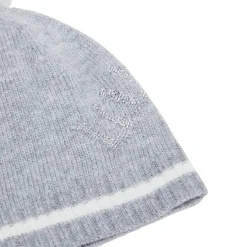Cappello con logo strass grigio