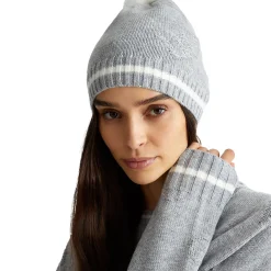 Cappello con logo strass grigio