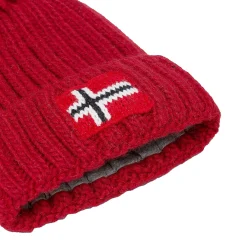 Cappello con pon pon Semiury 6 rosso