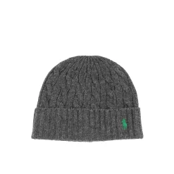 Cappello in lana a trecce grigio scuro
