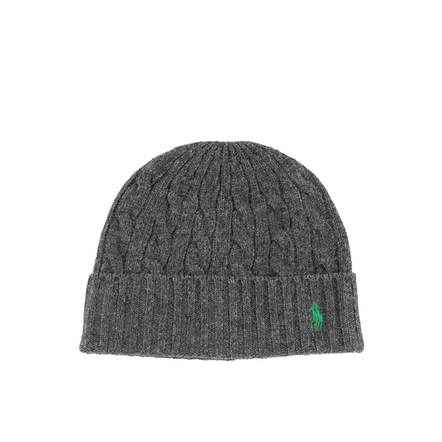 Cappello in lana a trecce grigio scuro