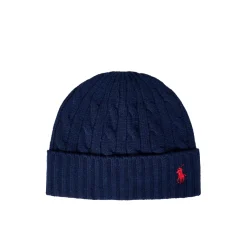 Cappello in lana a trecce blu