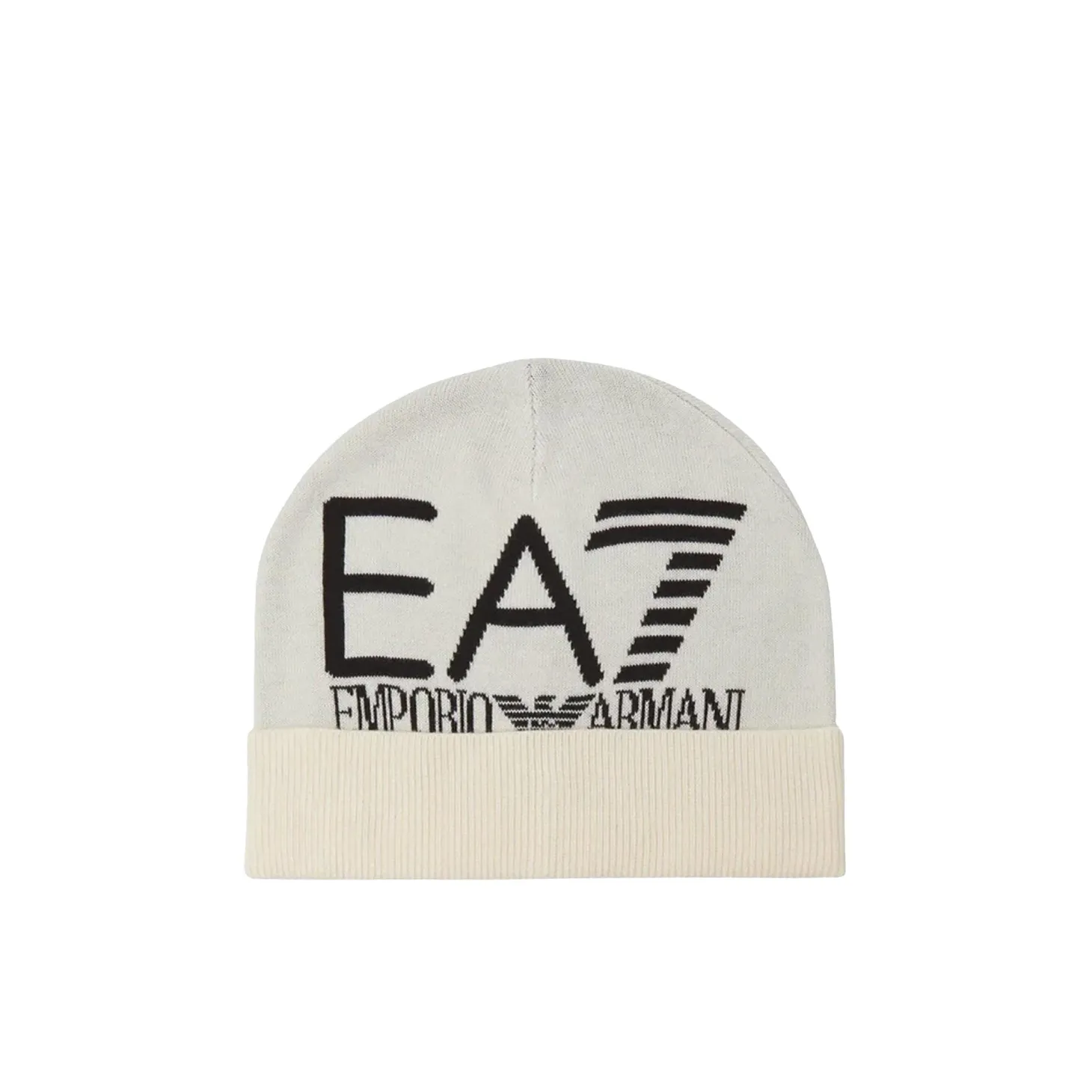 Cappello in maglia Beanie con logo panna