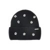 Cappello in maglia con applicazioni gioiello nero