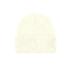 Cappello in maglia con applicazioni gioiello avorio