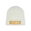 Cappello neonata con logo frontale panna