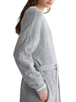 Cappotto aperto allover grigio