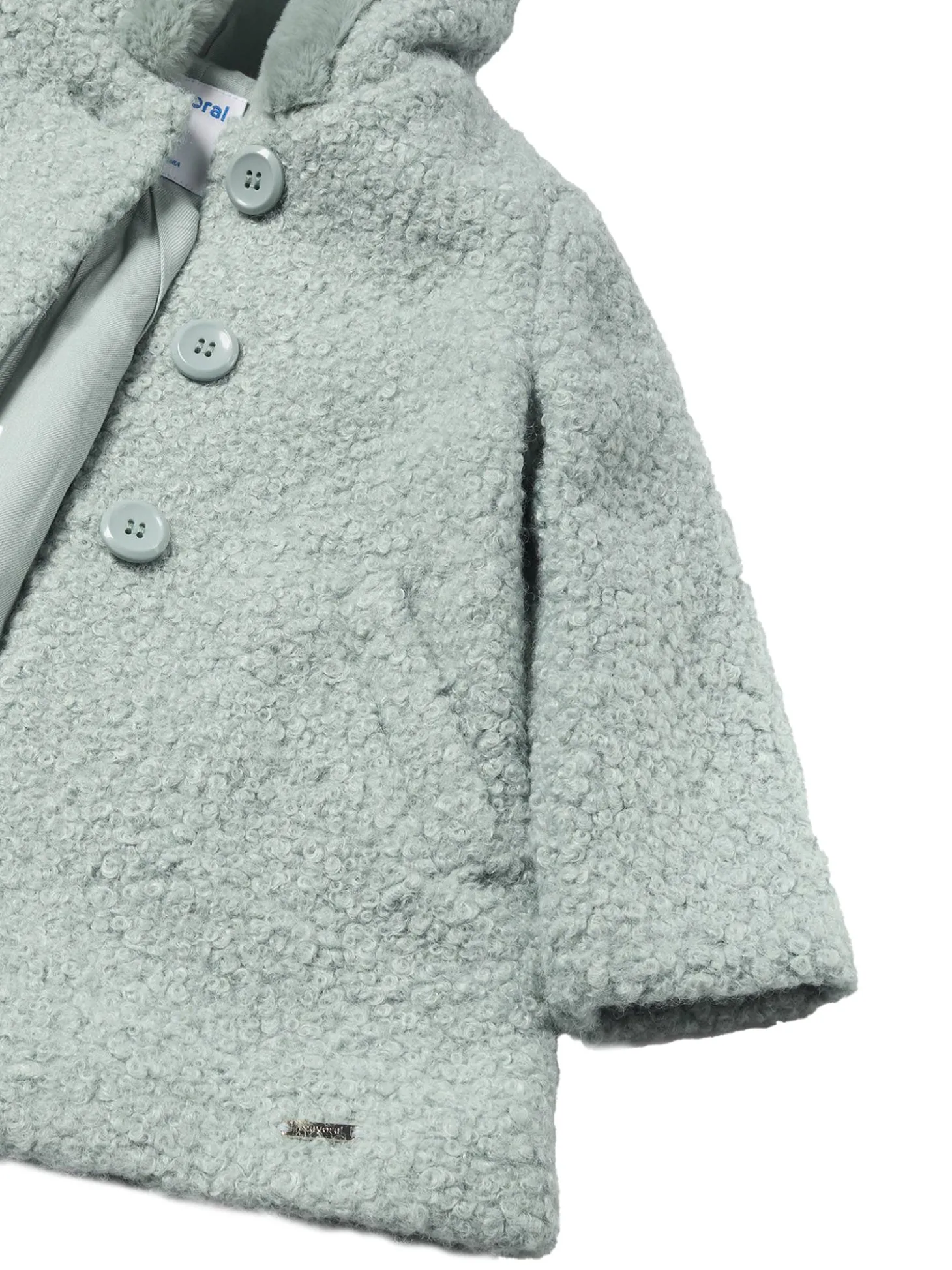 Cappotto cappuccio Teddy salvia