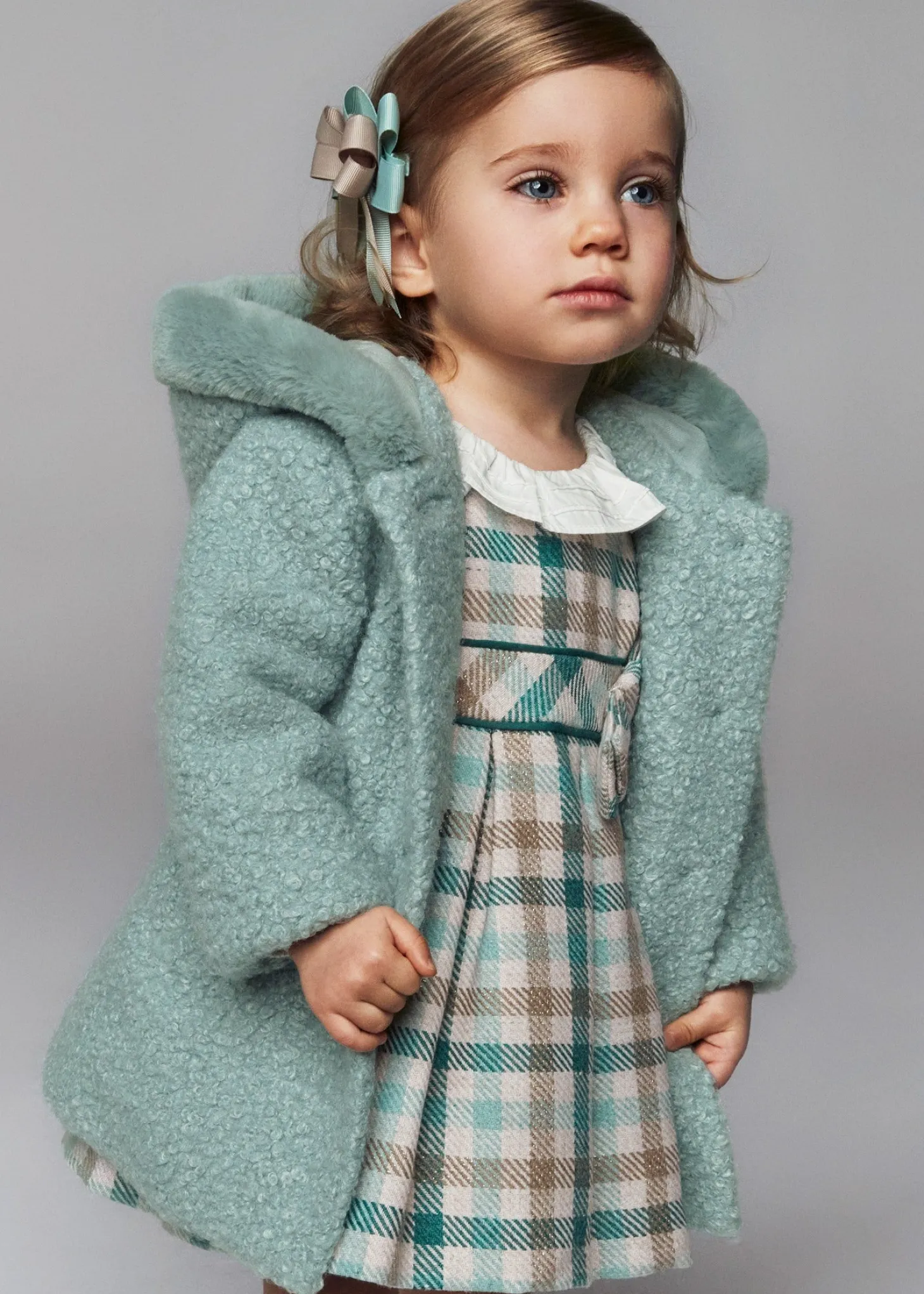 Cappotto cappuccio Teddy salvia