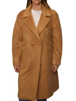 Cappotto doppio petto beaver cammello