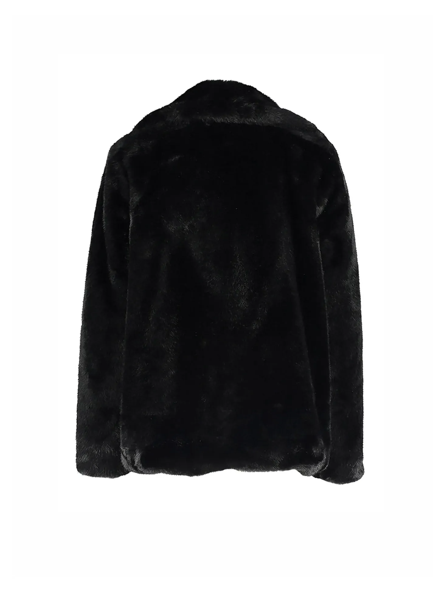 Cappotto ecopelliccia doppiopetto Ferdinando nero