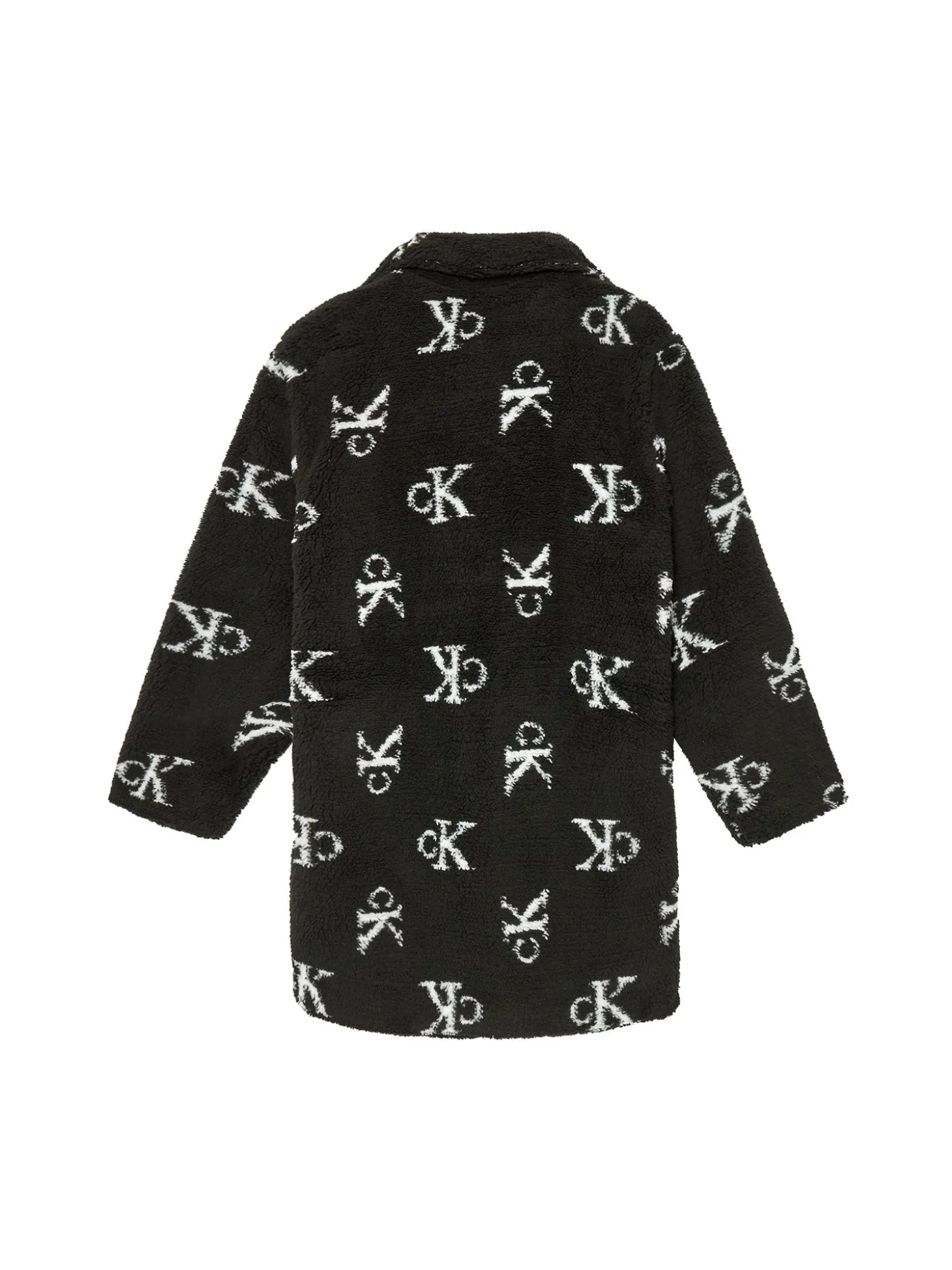 Cappotto Teddy con monogram allover nero