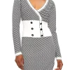 Cardigan a fantasia bianco/nero
