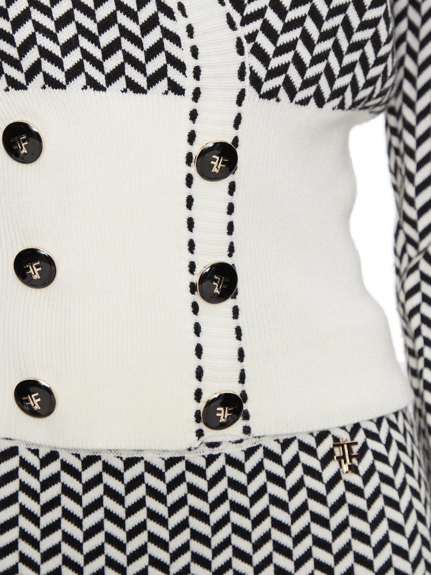 Cardigan a fantasia bianco/nero