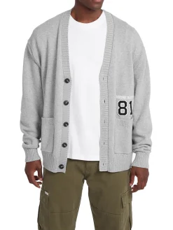 Cardigan con bottoni e tasche grigio