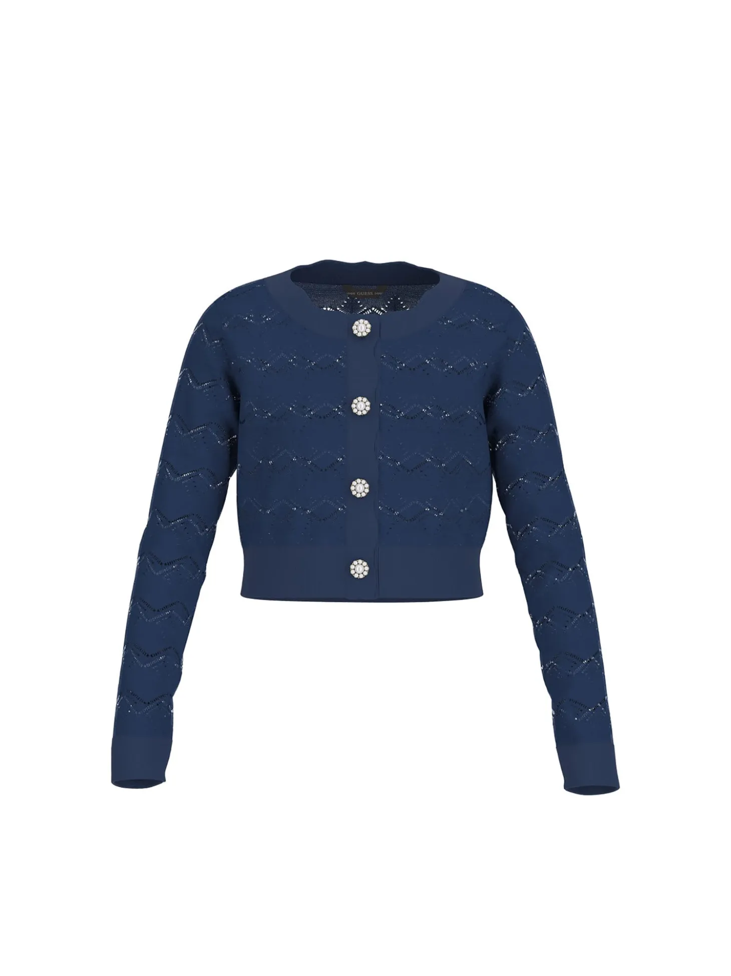 Cardigan con bottoni gioiello cerimonia blu