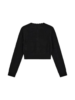 Cardigan con bottoni gioiello cerimonia nero