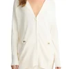 Cardigan con chiusura a zip a doppio cursore bianco