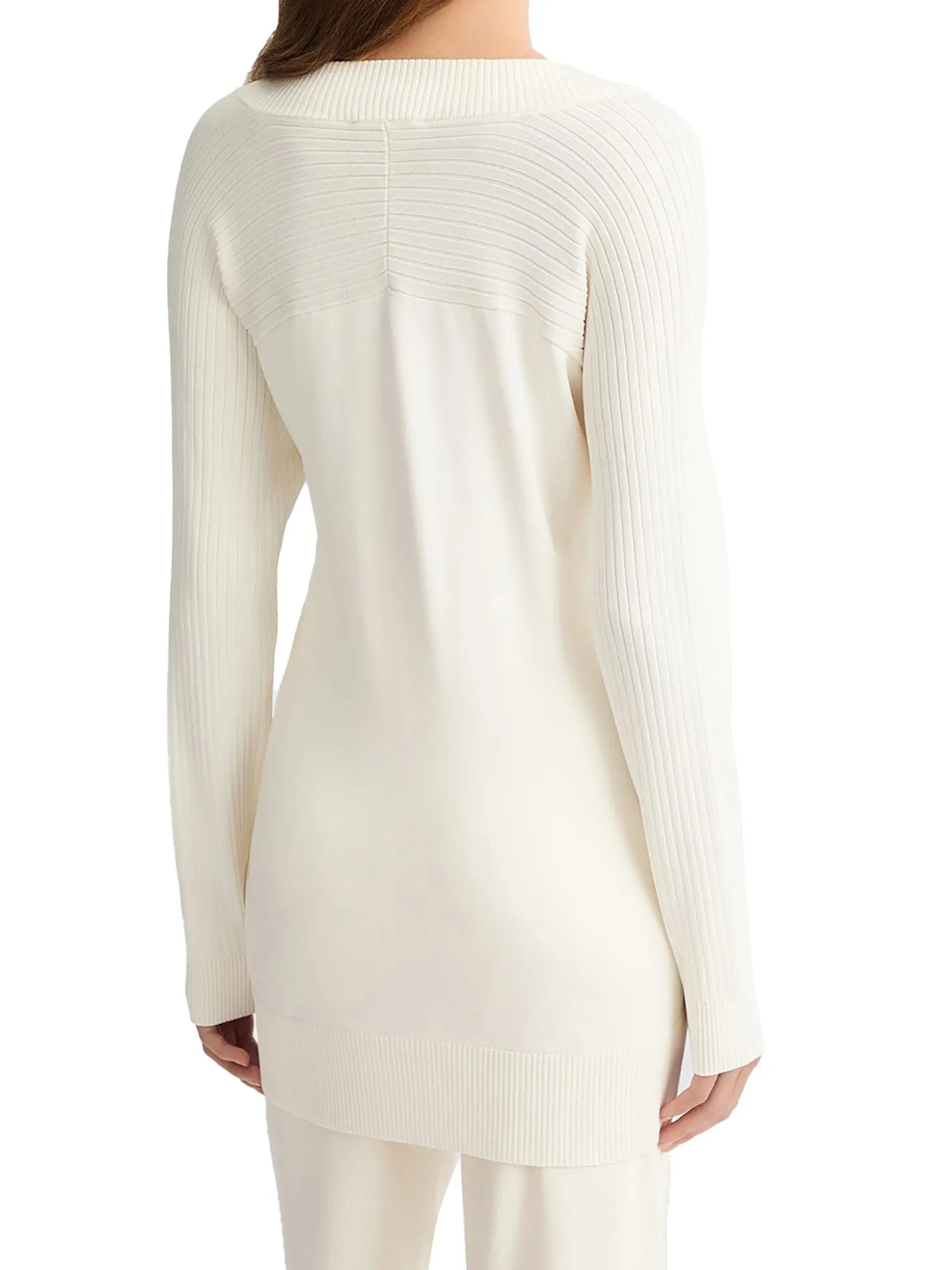 Cardigan con chiusura a zip a doppio cursore bianco