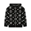 Cardigan con zip Armet big logo black/panna