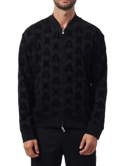 Cardigan con zip lavorato nero