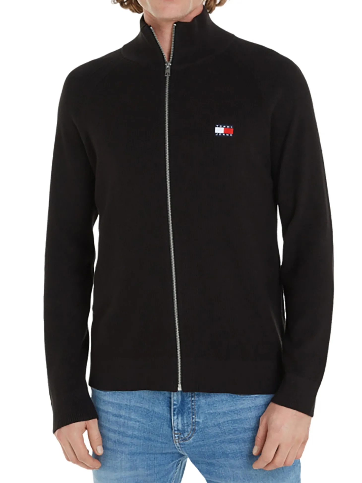 Cardigan con zip nero