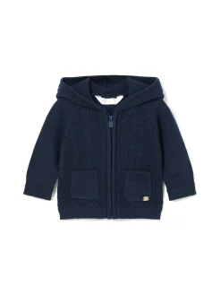 Cardigan con zip tricot blu