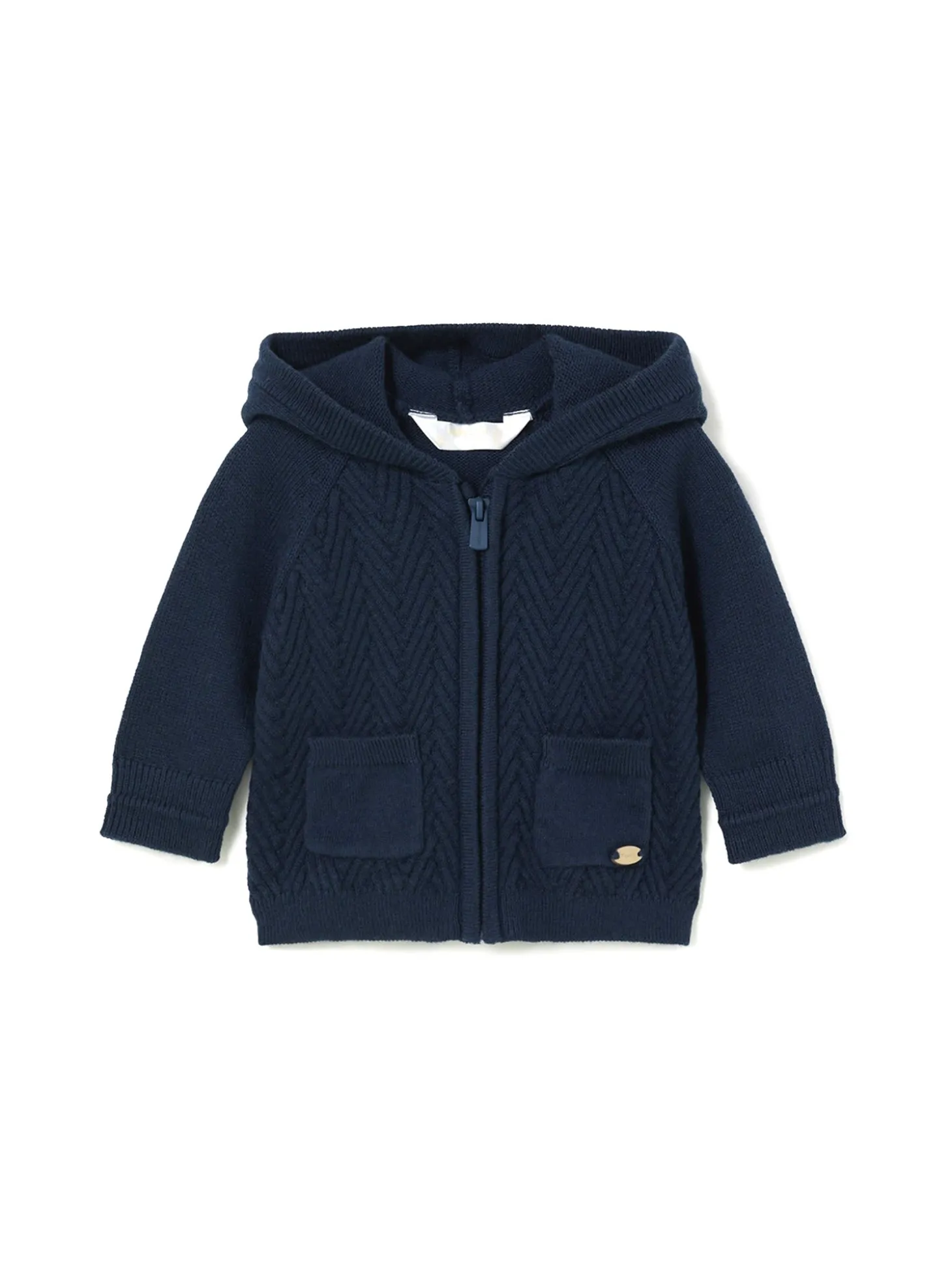 Cardigan con zip tricot blu