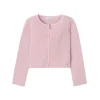 Cardigan con zip tricot rosa