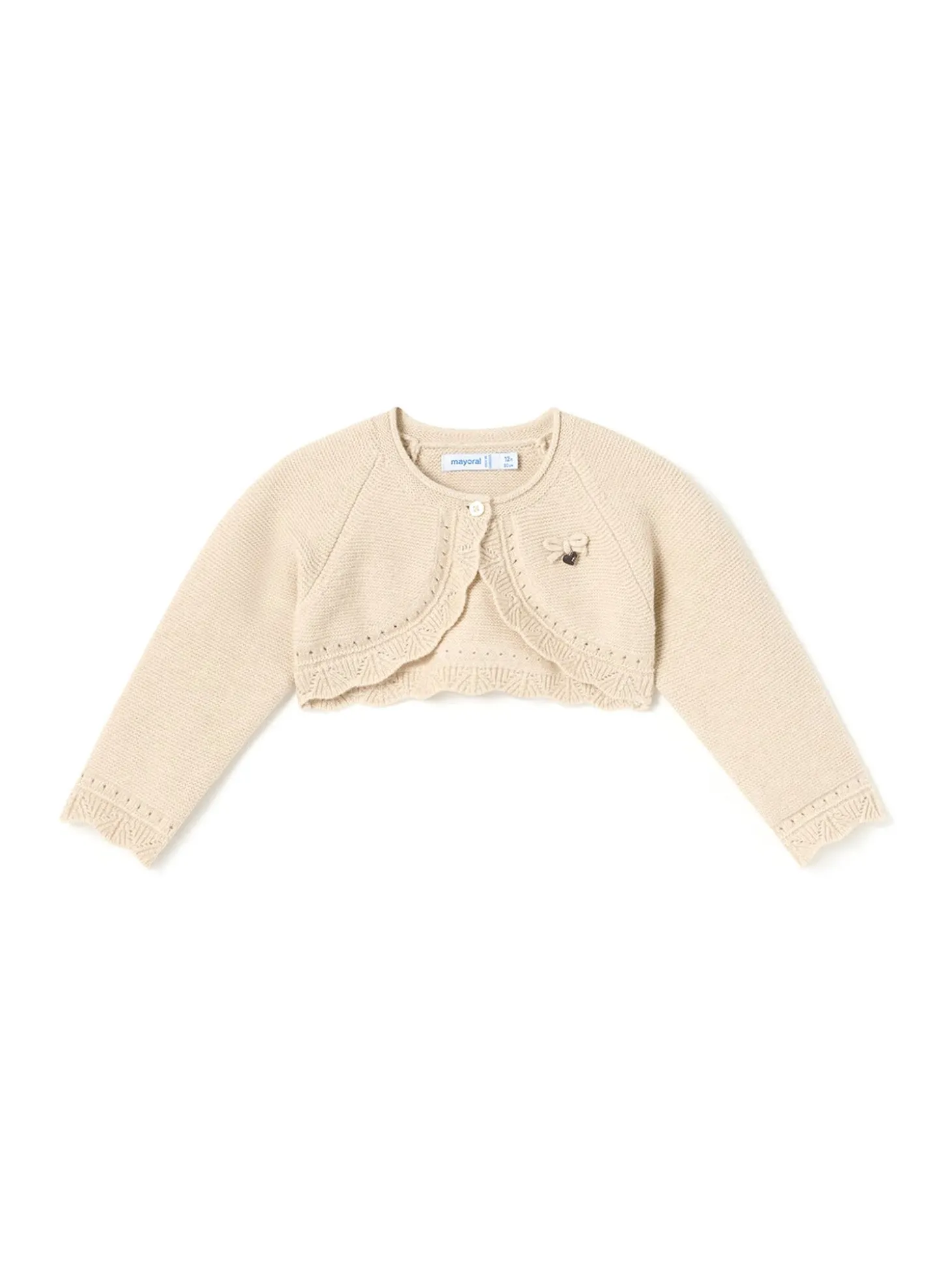 Cardigan corto tricot lamè beige