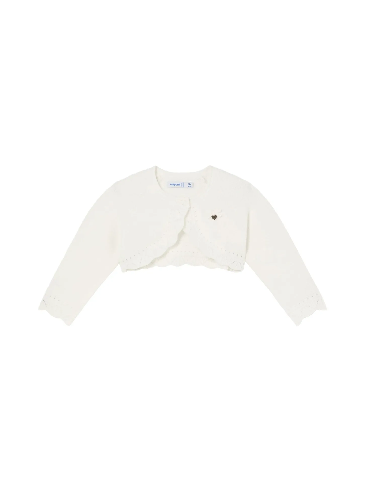 Cardigan corto tricot panna