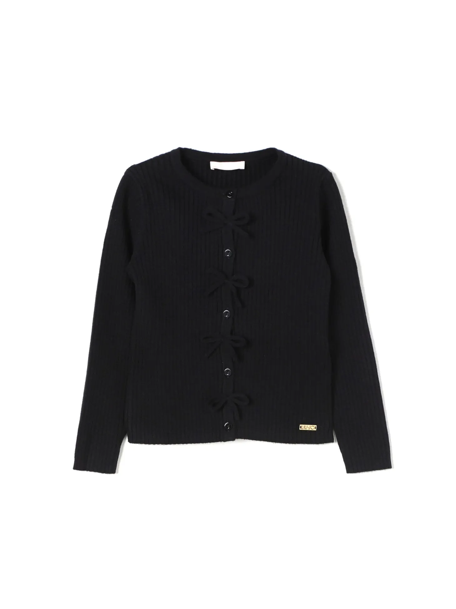 Cardigan dettaglio fiocchi nero