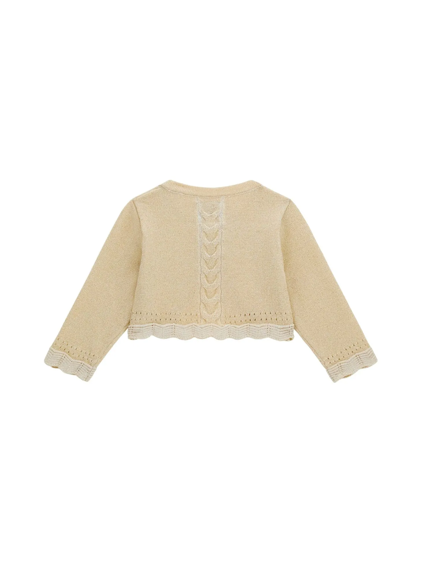 Cardigan neonata con bottoni cerimonia oro