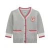 Cardigan neonata con dettagli a contrasto grigio