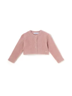 Cardigan peluche rosa