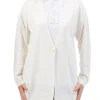 Cardigan un bottone bianco