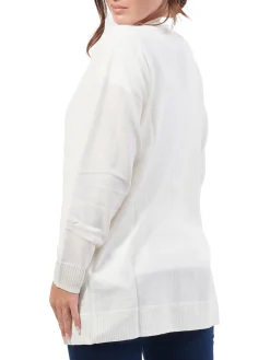 Cardigan un bottone bianco