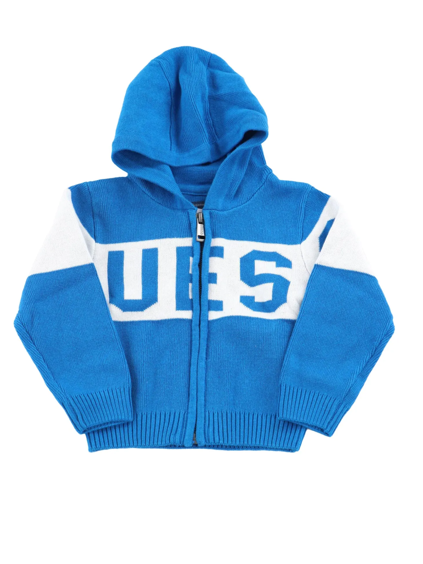 Cardigan zip cappuccio banda bluette