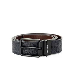 Cinta logo allover blu/marrone