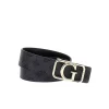 Cinta reversibile kuba coal logo grigio/nero