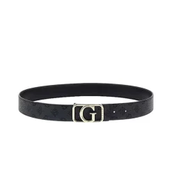 Cinta reversibile kuba coal logo grigio/nero
