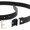 Cintura classica in vera pelle nero