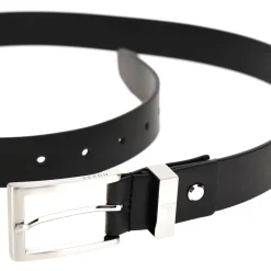 Cintura classica in vera pelle nero