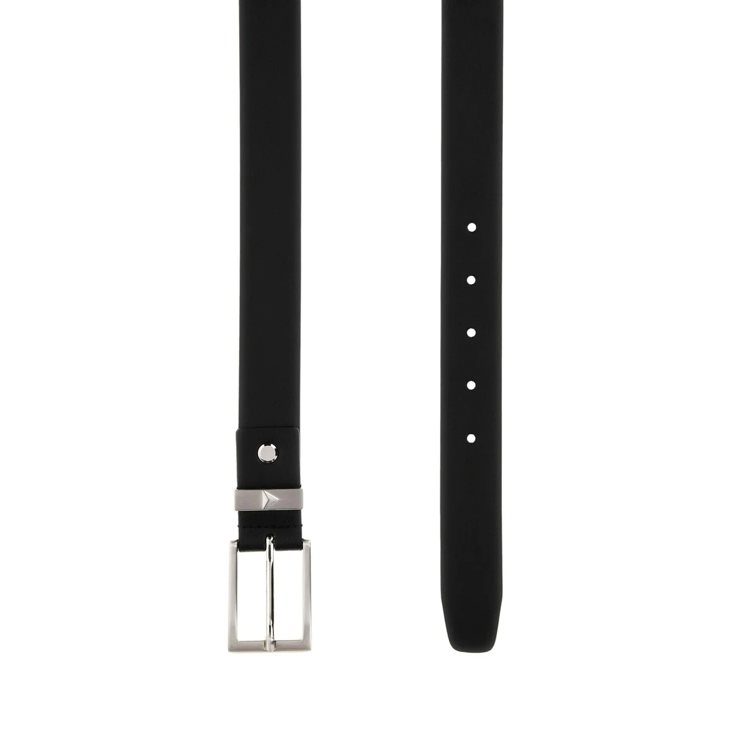 Cintura classica in vera pelle nero